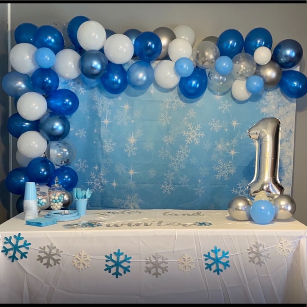 Allenjoy 7x5ft Ice Blue Winter Backdrop